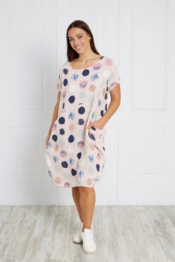 MESSINA POLKA DOT LINEN DRESS