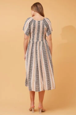 PRIYANKA ABSTRACT BOHO MIDI DRESS -Printedcarpetus ef340285862f7f983159439be6bb1743