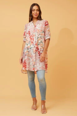 JANSON FLORAL HI LOW TUNIC -Printedcarpetus efebbb910e81c74668cb3a4e436aae21