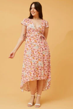 NERIDA FLORAL MIDI DRESS -Printedcarpetus f03bb4fc13c86b72aed3b032eb95e020