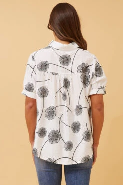 YELINA DANDELION PRINT SHIRT -Printedcarpetus f0d2af0dfd130b84ce2fef234191cc7a