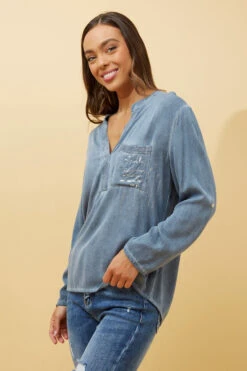 VELAR FOIL PRINT POCKET TOP -Printedcarpetus f12144264e3a70ec4b2ef64df0abfad9