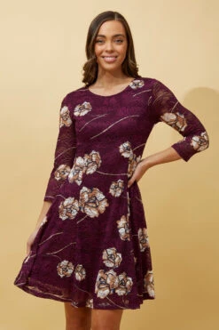 CAMILA FLORAL LACE SHORT DRESS -Printedcarpetus f12919640baf0b5c018f763ad61afdb1