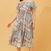 PERSIA PATCHWORK BOHO MIDI DRESS -Printedcarpetus f283ad157d5346b6aa9169efc3f38d41