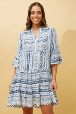 WANYA AZTEC BOHO SHORT DRESS -Printedcarpetus f29374ce3806ec1aaab4c031194ba267