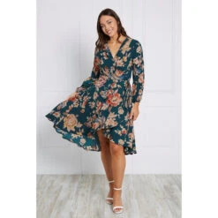 FLORAL WRAP DRESS -Printedcarpetus f33cce89369ab97f9f1ea20797574d2a