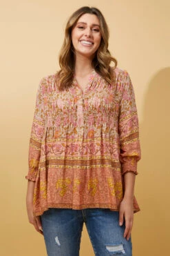KARISSA BOHO PRINT TOP
