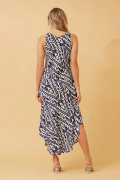 UMBRELLA IKAT MIDI DRESS -Printedcarpetus f3913ef4424affbc74a4aa7445f01f63