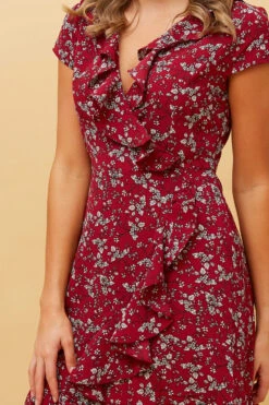 FRIDA FLORAL MOCK WRAP DRESS -Printedcarpetus f3f2623307c996cb95cefd234cb12dd6