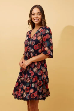 ARRAN ABSTRACT BOHO BABYDOLL DRESS -Printedcarpetus f4148b504d045f38ad85af43be4eb437