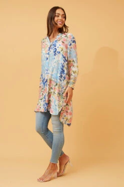 JANSON FLORAL HI LOW TUNIC -Printedcarpetus f47bbc03df4af2e50deed2c4a7071b48