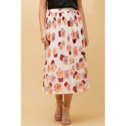 REESE FLORAL PLEATED MIDI SKIRT -Printedcarpetus f55b557112ba60f6353309b96e86d2ed
