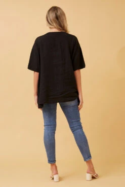 PAM SEQUIN PATCH LINEN TOP -Printedcarpetus f5c6fb9701eb51fe0672d70ec28a10bb