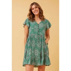 TULIP FLORAL BABYDOLL DRESS -Printedcarpetus f621e2ca0c024963738f77322ed04b19