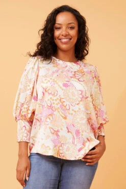 ELEGANT FLORAL SATIN BLOUSE -Printedcarpetus f66fc1abfd3f4158689ada1edcf10997