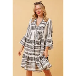 AMIRA JAQUARD BOHO SHORT DRESS -Printedcarpetus f6ec9a46d40a55c3145e357718e364bc