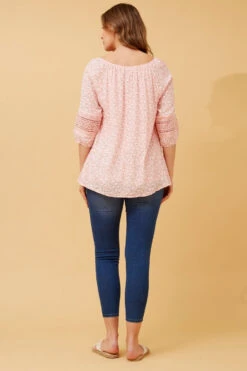 ANDREA FLORAL PEASANT TOP -Printedcarpetus f711df6ceceb6d8654a6c4fa789352eb