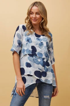 DOUBLE LAYER ASYMMETRICAL HEM TOP -Printedcarpetus f7b4c1a09eb6514a82e7a94f379def24
