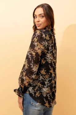 DIANA LEAF PRINT BLOUSE -Printedcarpetus f8d0b2180722762500ccbe3b132bb6ea