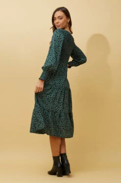 SHERRY ANIMAL PRINT TIERED MIDI DRESS -Printedcarpetus fa421a812d0ecf55aee0e2de99957dd0