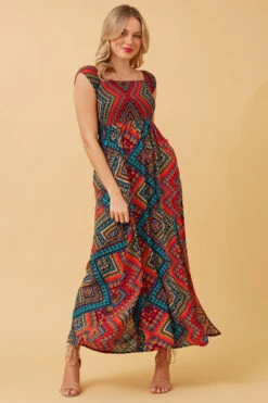 ROBIN ABSTRACT BOHO MAXI DRESS -Printedcarpetus fb5704cb55237e46e36c7d475a5b3f00