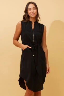 AMY ZIP FRONT SHORT DRESS