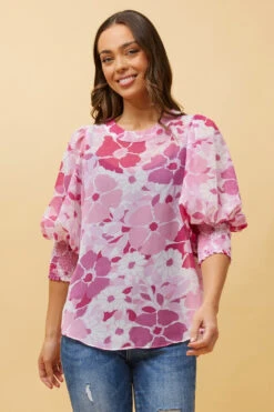 ELEGANT FLORAL BALLOON SLEEVE BLOUSE -Printedcarpetus fc15201829512415e184fe389e133070