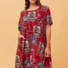 VINE ABSTRACT PRINT SHIFT DRESS -Printedcarpetus fc845f12035a263c27e974e2af0a58e8