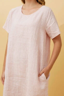 PRIANNA STRIPE LINEN SHORT DRESS -Printedcarpetus fca2879ead12749b88754d7e8d85ff14