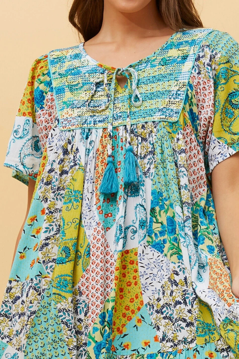 HONDA PAISLEY BOHO BABYDOLL DRESS 9 HONDA PAISLEY BOHO BABYDOLL DRESS - Image 7