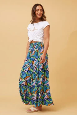 DORIAN ABSTRACT PRINT MAXI SKIRT -Printedcarpetus fde852cfcd767a0150031551fedc0a34