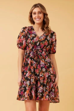 KIKI FLORAL TIERED SHORT DRESS -Printedcarpetus fdfa49ffa23f1af32c0578fe259a9672