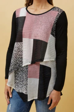 BOBBI DOUBLE LAYER COLOUR BLOCK TOP -Printedcarpetus fe12184368cf486bc1855834ed63c360