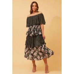 SAMARA TIERED PLEATED FLORAL DRESS -Printedcarpetus fea69c03f04dcf86b6df6791b5dd50b0