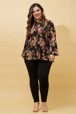 PETA FLORAL PLEATED BLOUSE -Printedcarpetus fefec1e8ffe0d5105f5fbd9ace901d78