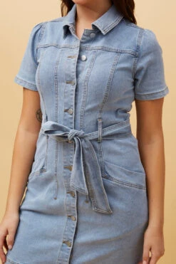 LIBERTY DENIM SHORT DRESS -Printedcarpetus ff86a7e8f4fadba03891095a959b4325