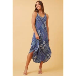 UMBRELLA PATCHWORK BOHO MIDI DRESS -Printedcarpetus ffe603268c9cdc6d12520e8a7ae5b1ea